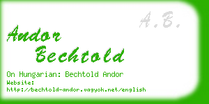 andor bechtold business card